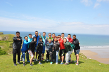 Chinese coaches at Rhossilli